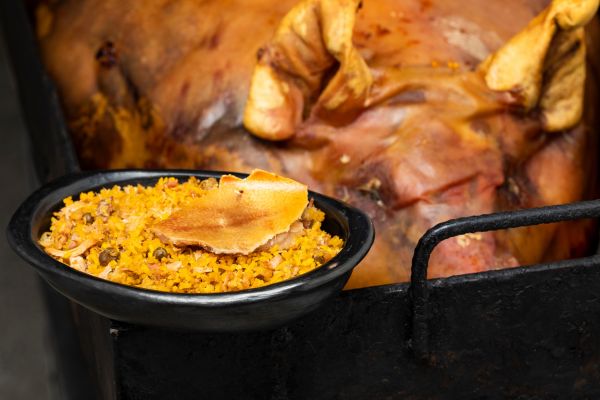 accompagnements avec un cochon de lait à la broche